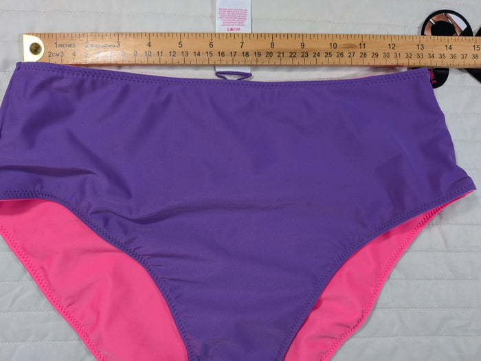 No Boundaries Large (11-13) Bikini Swim Bottom Purple Pink Hygienic Liner