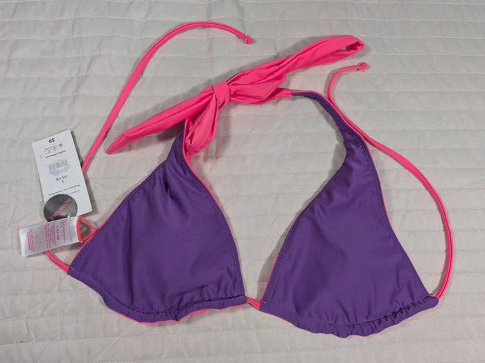 No Boundaries Large 11-13 Swim Top Reversible Purple Dune Supercharge Pink