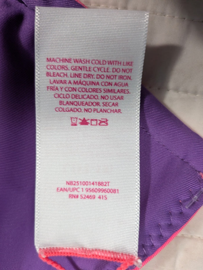 No Boundaries Large 11-13 Swim Top Reversible Purple Dune Supercharge Pink