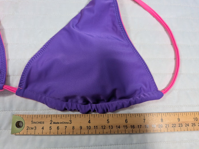 No Boundaries Large 11-13 Swim Top Reversible Purple Dune Supercharge Pink