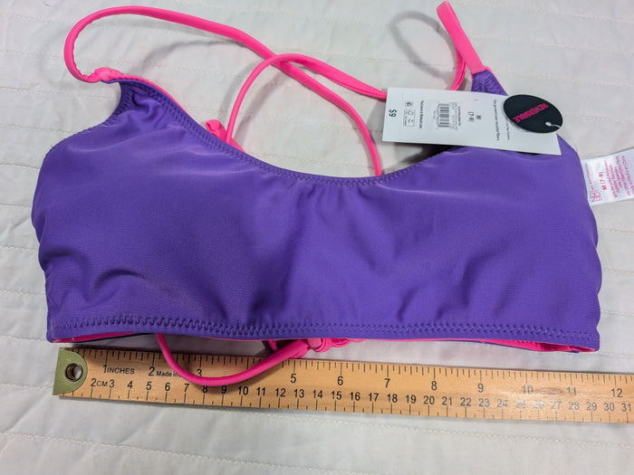 No Boundaries Medium 7-9 Swim Top Reversible Purple Dune Supercharge Pink