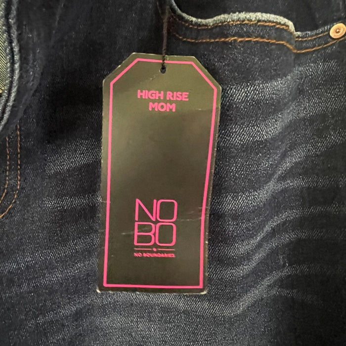 No Boundaries Women’s Blue High Rise Destructed Mom Jeans