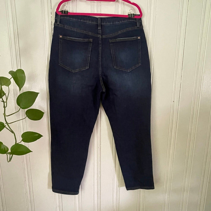 No Boundaries Women’s Blue High Rise Destructed Mom Jeans