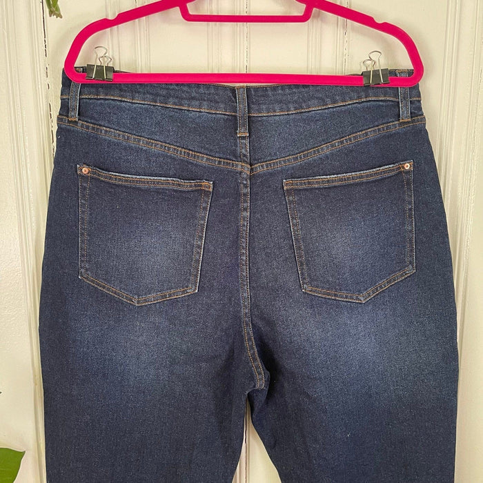 No Boundaries Women’s Blue High Rise Destructed Mom Jeans