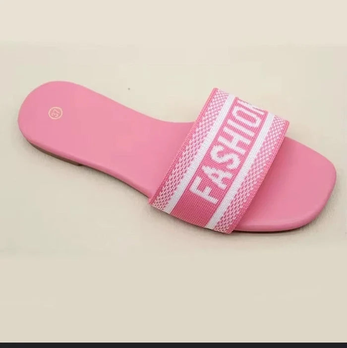 OIMK Women's Slide Sandals – Casual Slip-On Shoes, Size 9
