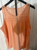 Old Navy Eyelet Peach Sleeveless Summer Shirt/Blouse