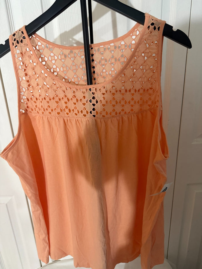Old Navy Eyelet Peach Sleeveless Summer Shirt/Blouse