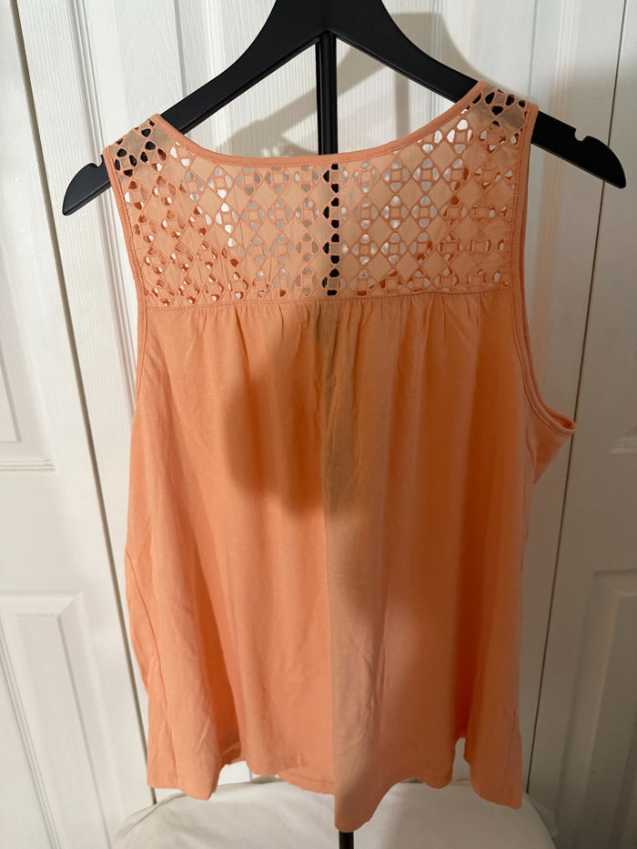 Old Navy Eyelet Peach Sleeveless Summer Shirt/Blouse