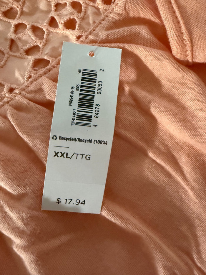 Old Navy Eyelet Peach Sleeveless Summer Shirt/Blouse