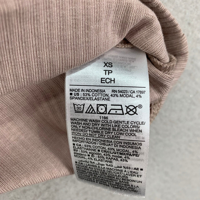 Old Navy Shirt Womens XS Tan One Shoulder Ribbed Stretch Neutral