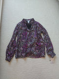 Ophelia Rose Floral Tie Front Blouse Shirt Top Ruffle
