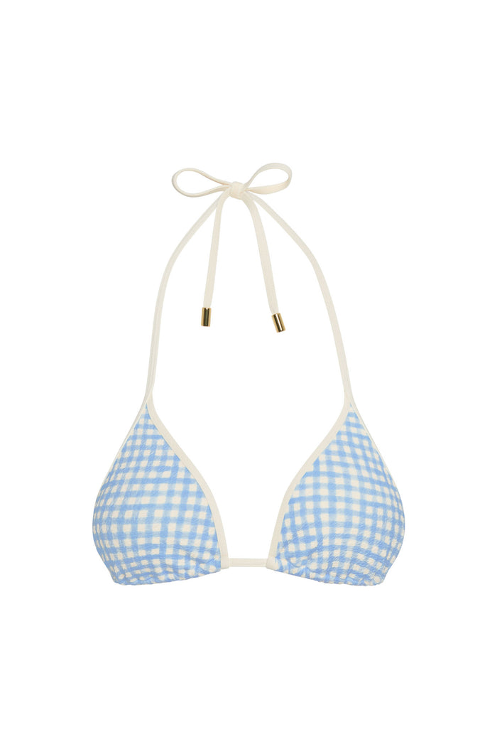 Palma Top Colorblock - Sky Gingham