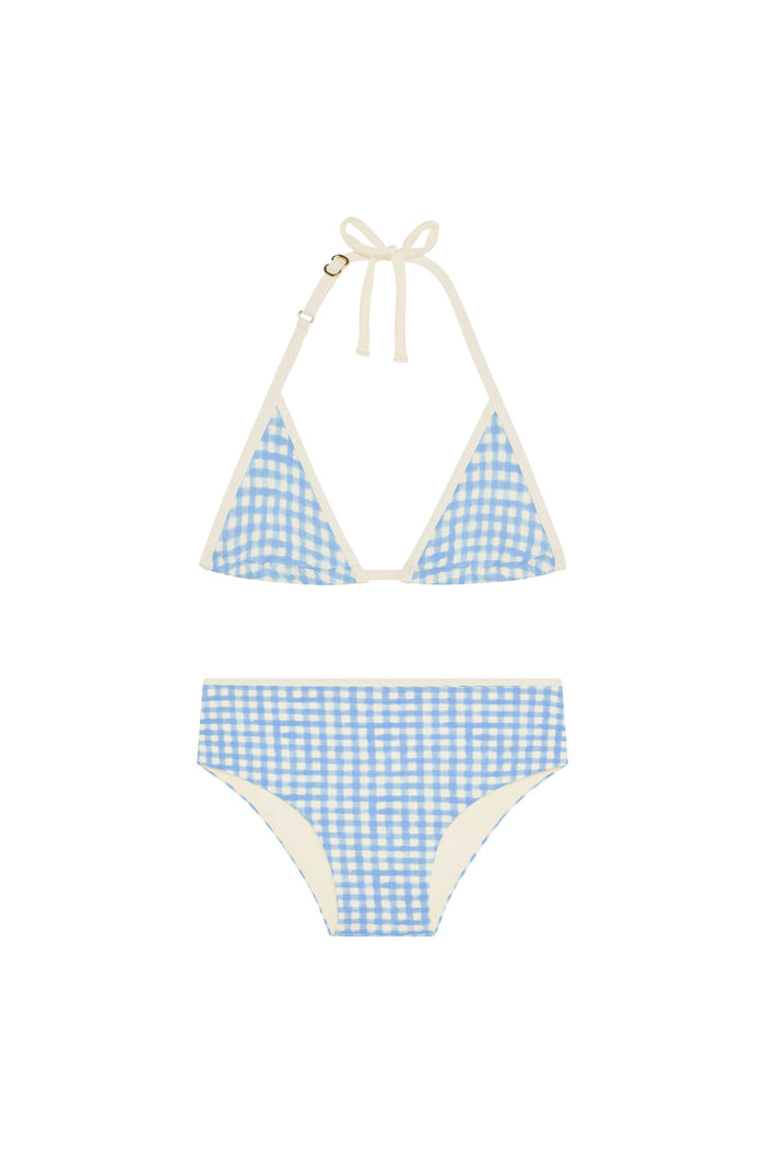 Palma Top & Seychelles Bottom Kids - Sky Gingham