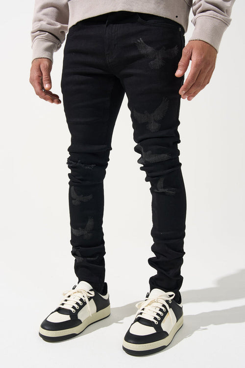 "PEACE" Black Jeans