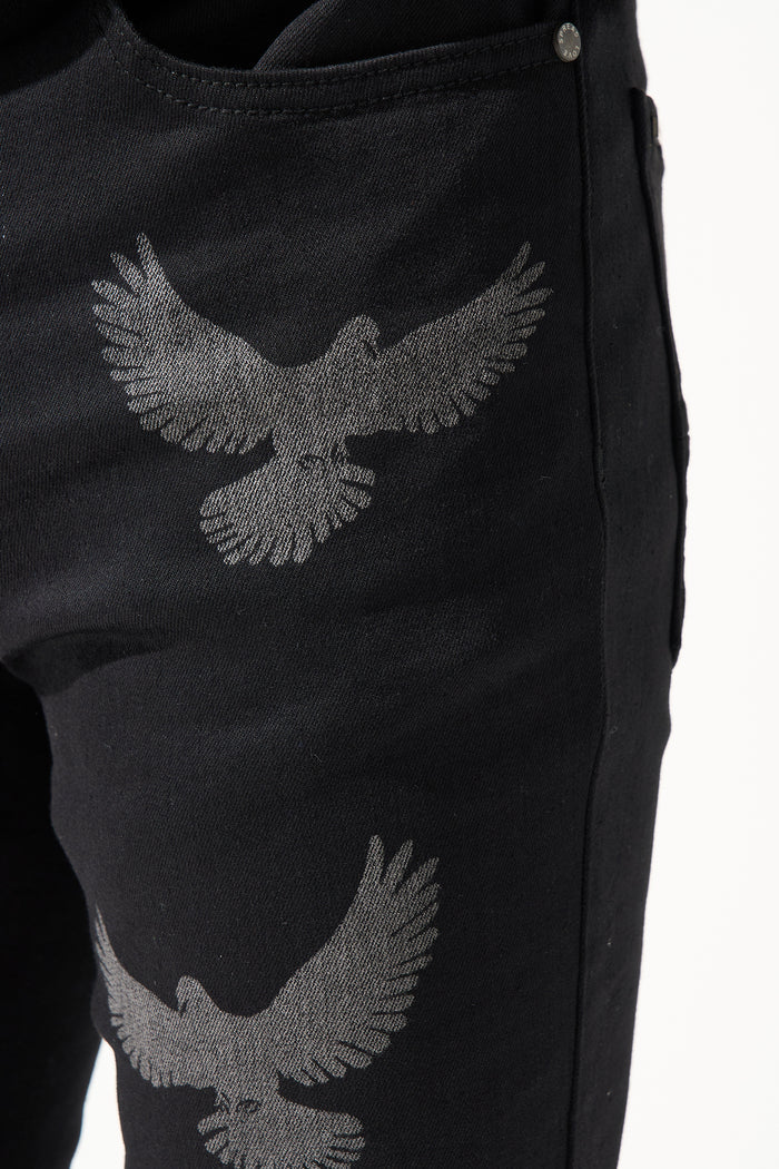 "PEACE" Black Jeans