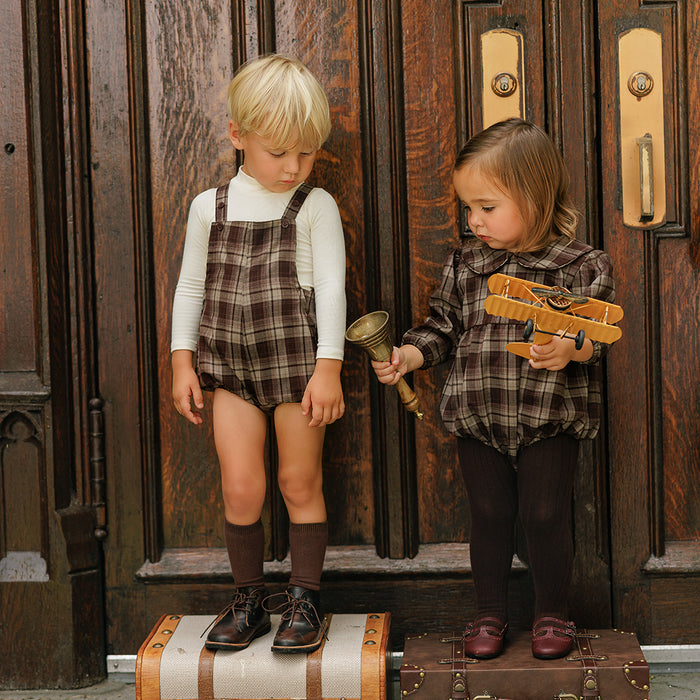 PLAID OVERALL ROMPER