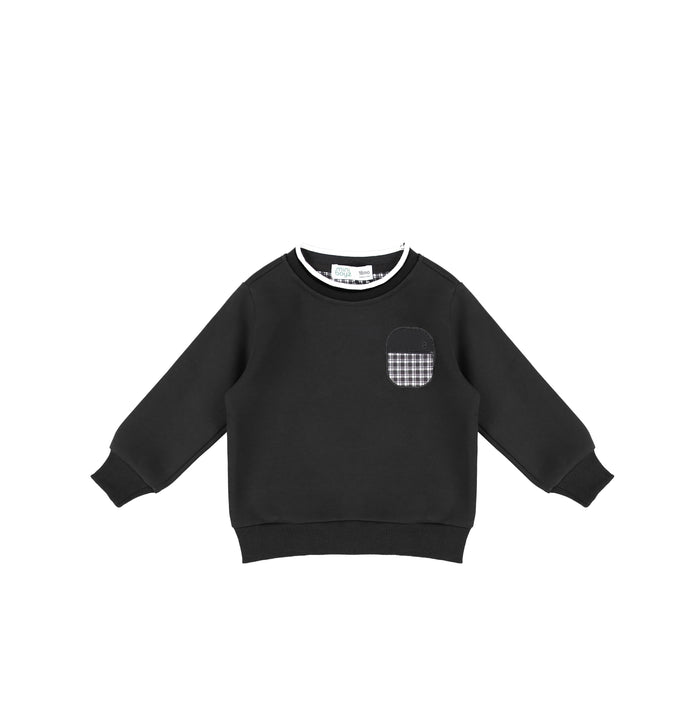 PLAID PATCH SWEATSHIRT