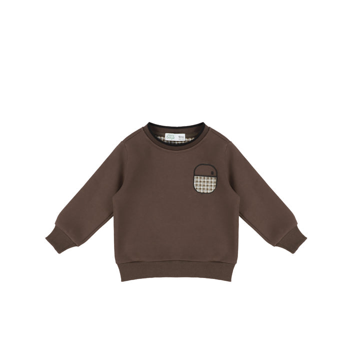 PLAID PATCH SWEATSHIRT