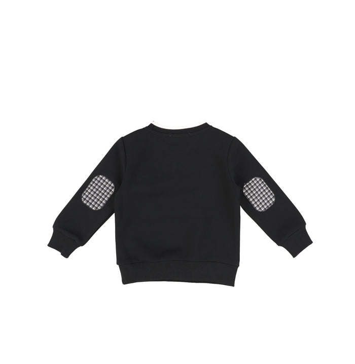 PLAID PATCH SWEATSHIRT