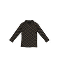 PLAID PRINTED MOCKNECK