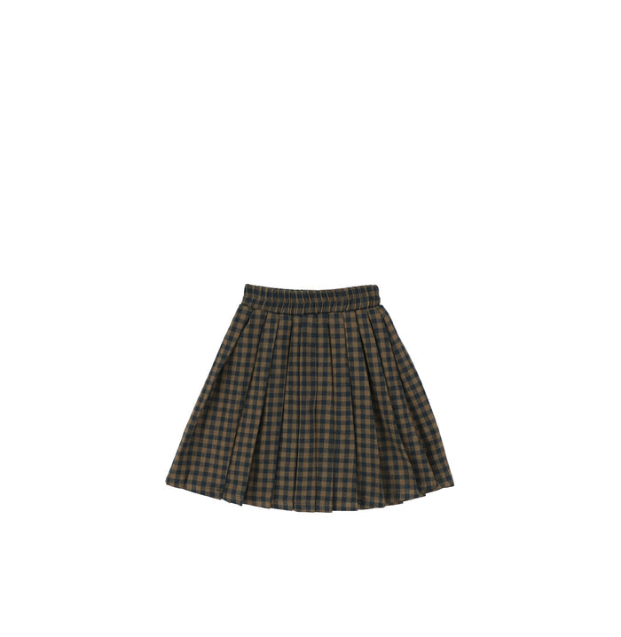 PLEATED GINGHAM SKIRT
