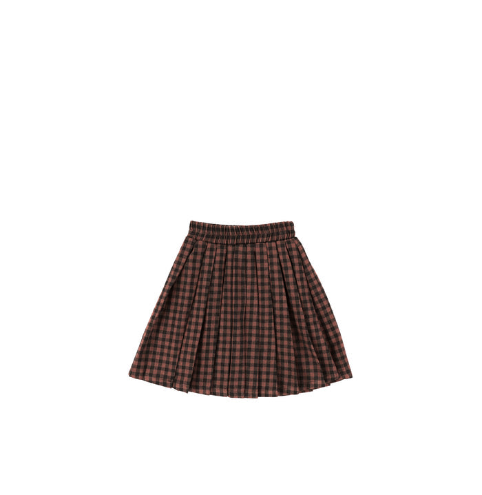 PLEATED GINGHAM SKIRT