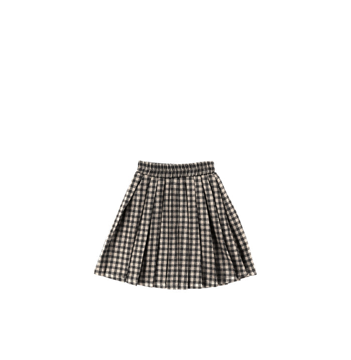 PLEATED GINGHAM SKIRT
