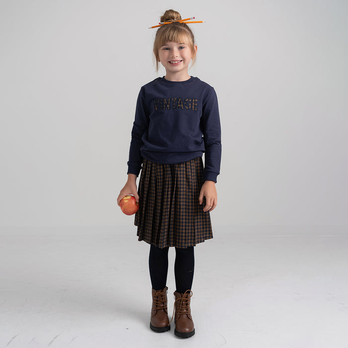 PLEATED GINGHAM SKIRT