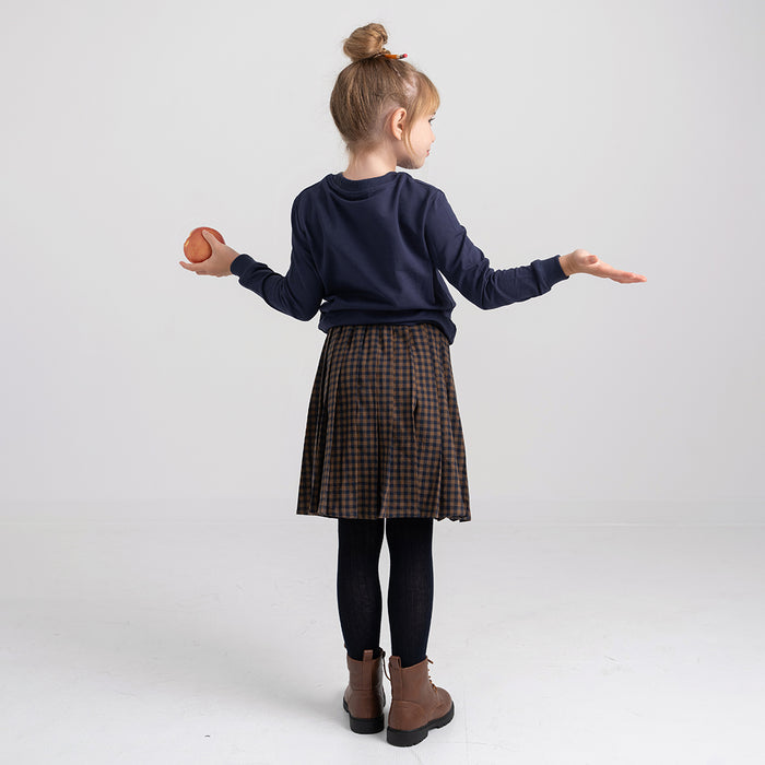 PLEATED GINGHAM SKIRT