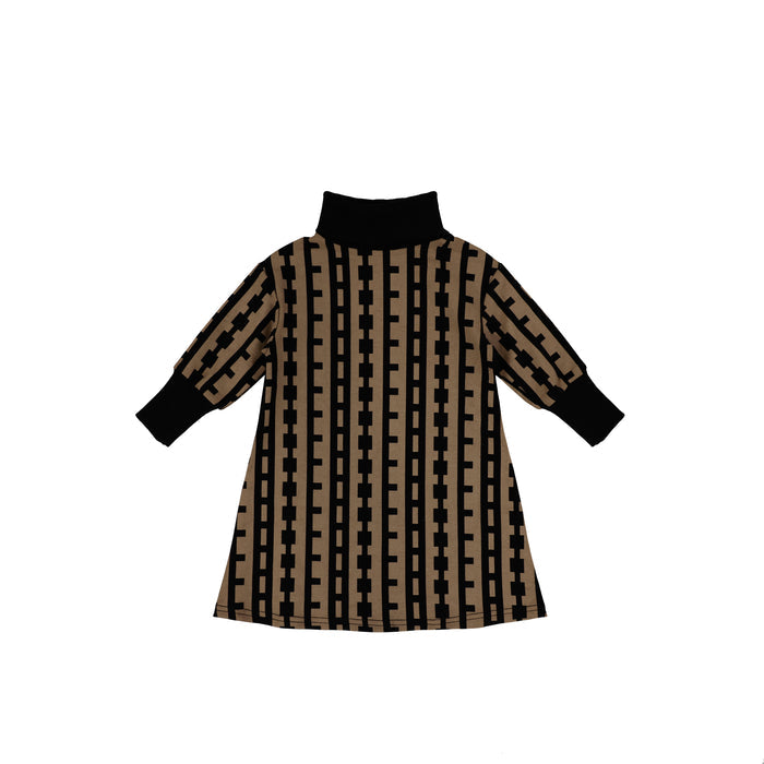 PRINTED TURTLENECK DRESS