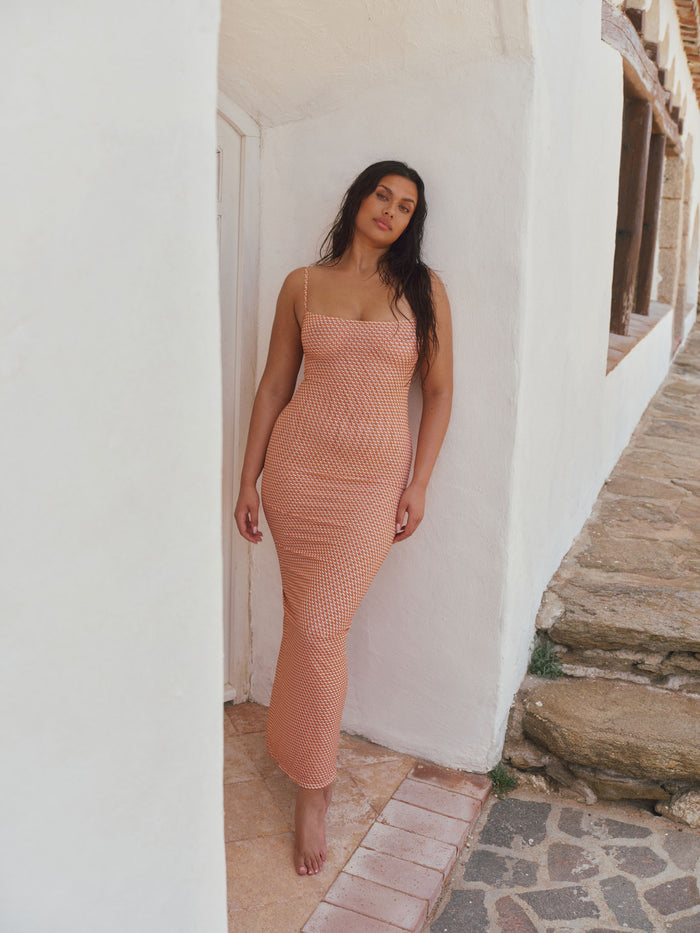 Provence Dress - Micro Geo Mesh