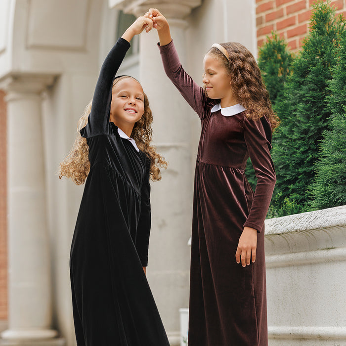 PUFF SLEEVE VELOUR MAXI