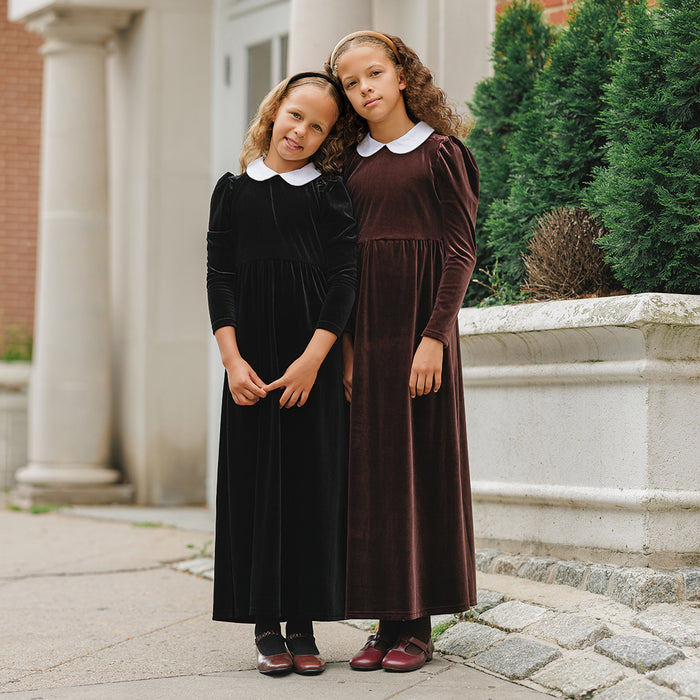 PUFF SLEEVE VELOUR MAXI