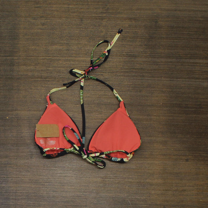 Rachel Rachel Roy Standard Swim Top with Shoulder Flat Magnolias Black Multi