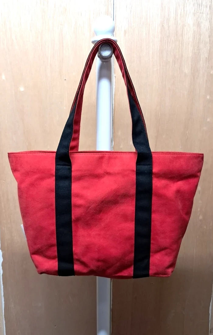 Michael Kors Red & Black Suede Effect Tote Bag – Large Designer Handbag