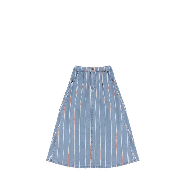 RED STRIPE MAXI SKIRT