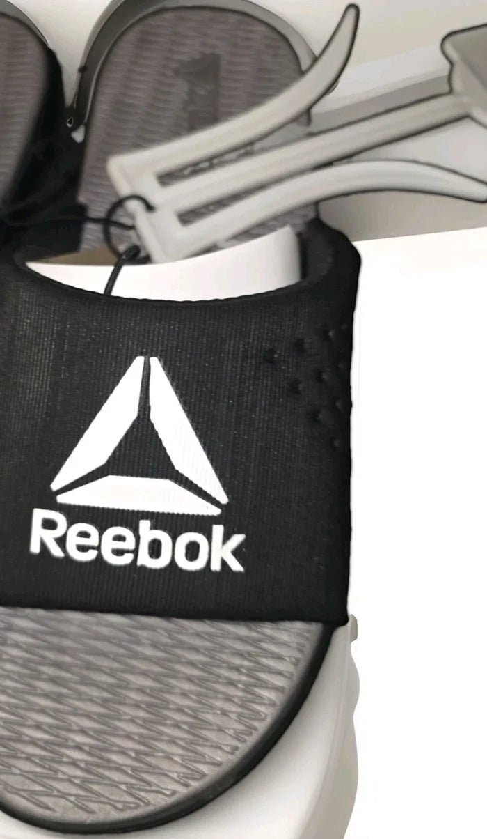 Reebok Men’s Memory Foam Slides Black/Grey Size 9 - image 5