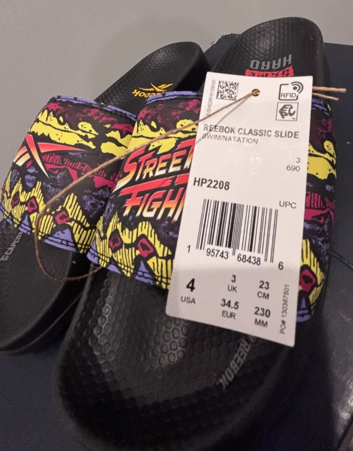 Reebok x Street Fighter Classic Slide HP2208 Train Hard Game Hard NWT Size 4 - image 4
