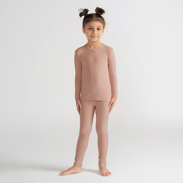 RIBBED WRAP PAJAMAS