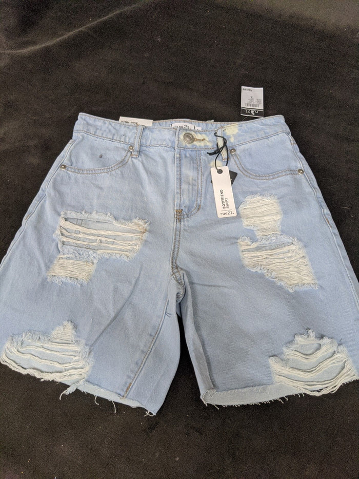 Rue21 Boyfriend Short Denim Jean Shorts Distressed Cut Off High Rise