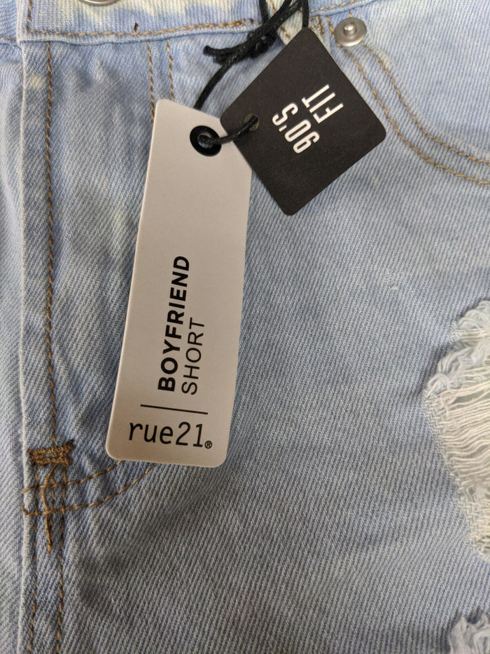 Rue21 Boyfriend Short Denim Jean Shorts Distressed Cut Off High Rise