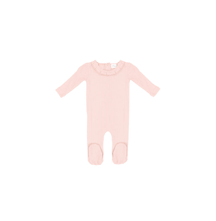 RUFFLE COLLAR POINTELLE FOOTIE