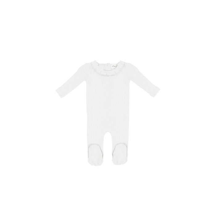 RUFFLE COLLAR POINTELLE FOOTIE