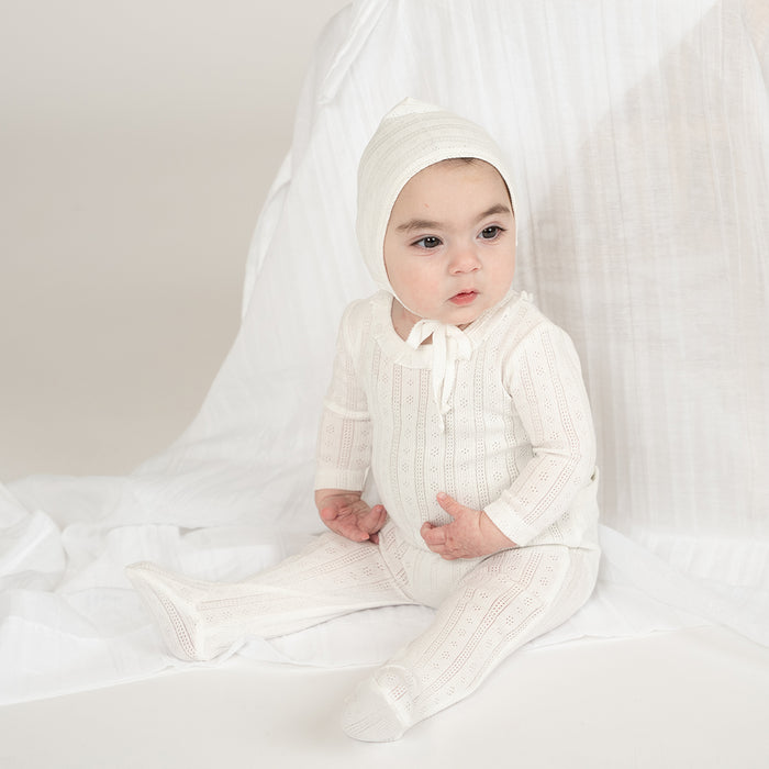 RUFFLE COLLAR POINTELLE FOOTIE
