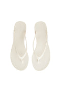 Top-down view of Sardinia Sandal in ivory showing jelly thong straps and debossed MONDAY logo on white background