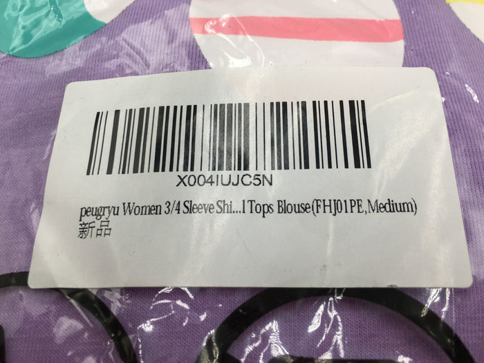 Sealed Ladies happy Easter Purple 3/4 Sleeve Blouse T-Shirt