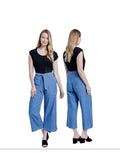 Seven7 Belted Crop Wide Leg PinStripe Jeans