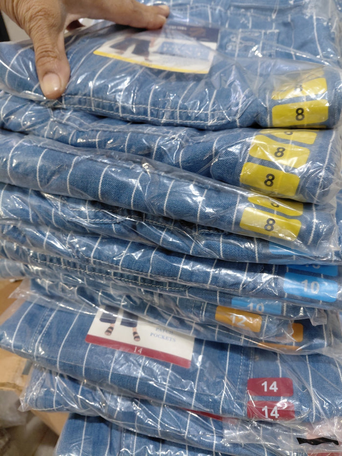 Seven7 Belted Crop Wide Leg PinStripe Jeans