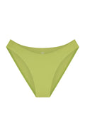 Front view of Seychelles Bottom bikini bottom in Apple green showing seamless finish and moderate coverage on white background
