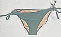 Shade & Shore Womens M (8-10) Green Pique Textured Side-Tie Cheeky Bikini Bottom